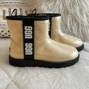 Clear Ugg boots. Size 8.